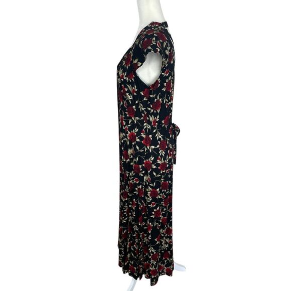 Vtg Betsy Lauren Floral Rayon Button Front Midi Dress Size 10 Feminine Romantic - Picture 5 of 11